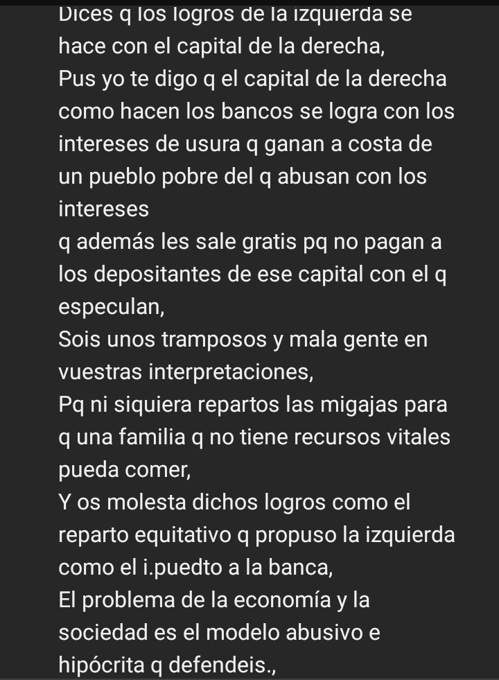 Javier483142332's tweet photo. @blogdeeconomia @iturraldebolsa @RocioArviza @CAPITALRADIOB A Vidal y negocios TV os molesta de la izquierda q una familia sin recursos tenga una ayuda vital, Pero no os importa q la banca no pague intereses a los depositantes y a su vez abuse bajo la idea del precio del dinero actual q a ellos no les afecta
Quien mantiene a quien?
🙏 https://t.co/MyndpH89Iz