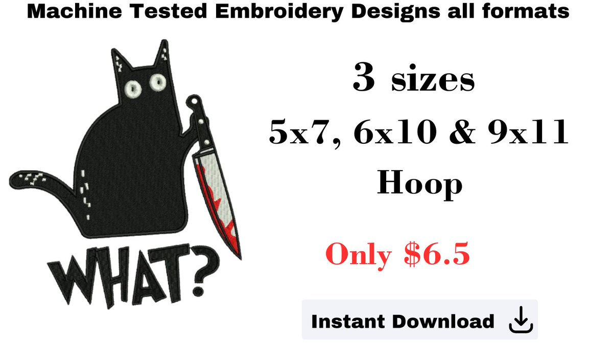 What Cat | Cat Embroidery Designs | Digital Download
Large size Perfect for shirts, totes, and more.🐾😻
Buy Now from our etsy store : etsy.me/3O3dRDF
catembroidery #catembroiderydesigns #digitaldownload #digitizing
#whatcat #cutecat #ukembroidery #funnycat #twitterX