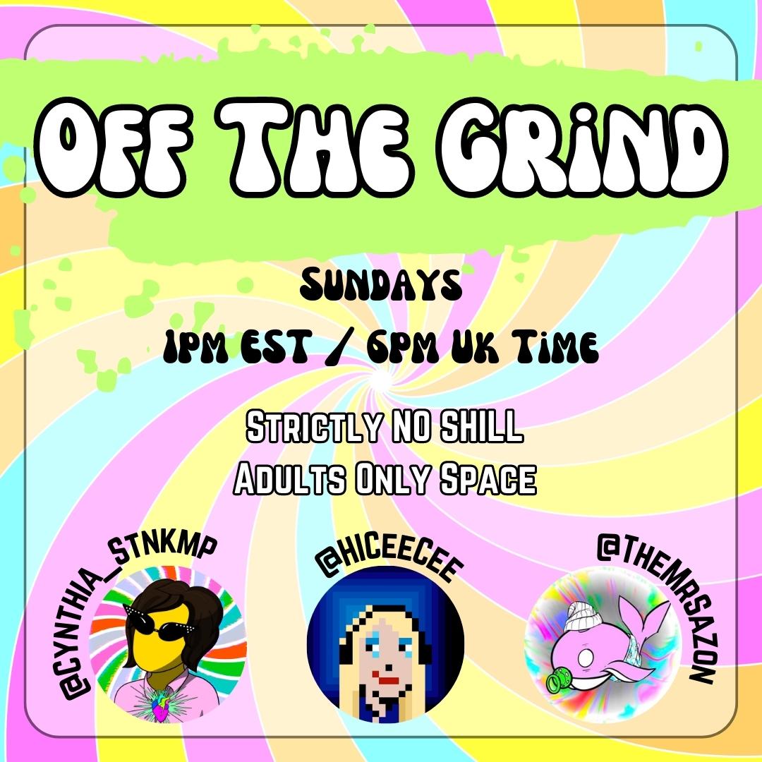 Thank you to everyone who joined us in 'Off The Grind.' 😆 And thank you for trusting us by sharing so much about yourselves. 🙏 Ya pervs... 😏😘 Shout out to the best hands of the night: @TheMadBooker ! See you next Sunday!