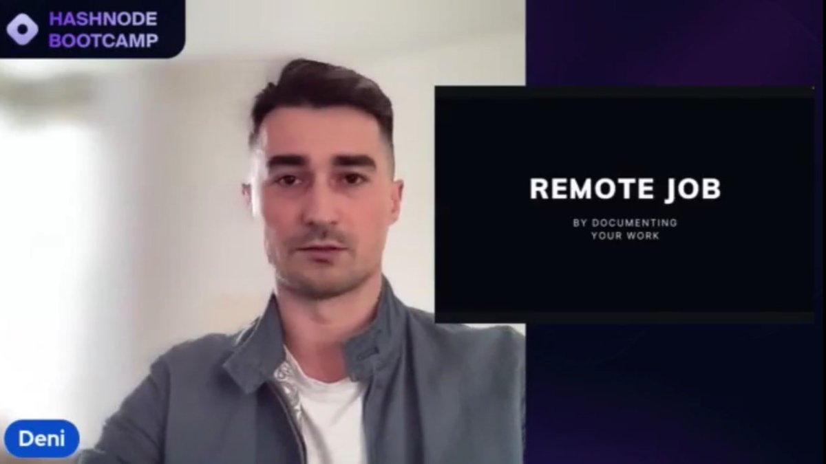 _code4Y's tweet image. Land a Remote Tech Job by Documenting Your Work!  Here is what I learnt from Deni @DeniTechh at #HashnodeBootcamp : 🚀🌟  

Thanks Dani @danizeres for being an amazing host and  @hashnode for this initiative✨

🧵1/8