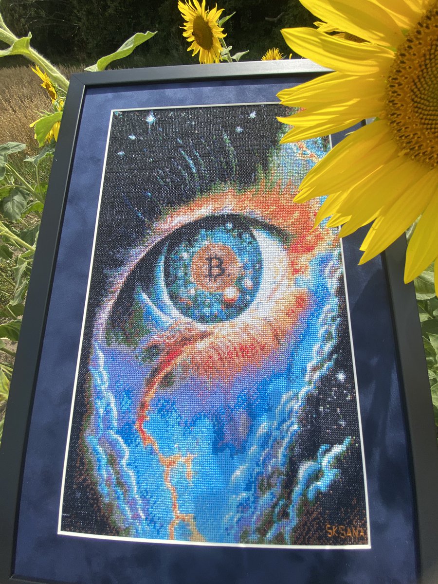 My embroidery paintings will be in the Bitcoin Gallery in Lugano <a href="/LuganoPlanB/">Lugano Plan ₿</a> #bitcoin 

 Will you be there?