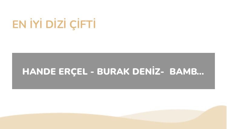 gece_Dani's tweet photo. #PanteneAltınKelebek 2023
#Bambaşkabiri For the Butterfly award as the whole cast and team deserve it 👏🏻👏🏻#HandeErçel #BurakDeniz https://t.co/a0uf9yYkqF