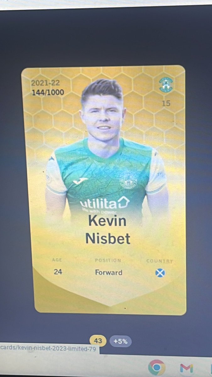 Like 👍 retweet 🔁and follow ✅on this and the pinned tweet to be entered into a five for Kevin Nisbet #sorare #nft #football