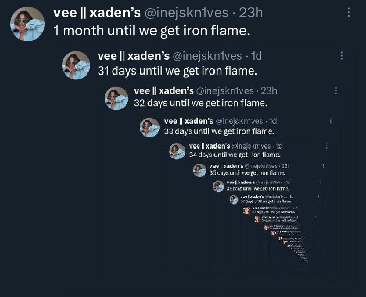 inejskn1ves's tweet photo. 29 days until we get iron flame. https://t.co/HiecDeIROT