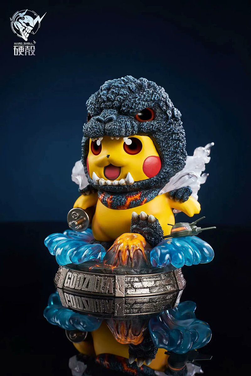 KaijuNewsOutlet's tweet image. A new Burning Godzilla Cosplay Pikachu – Pokemon Godzilla Resin Statue from HARD SHELL Studios will be released in March 2024 for $99.99.