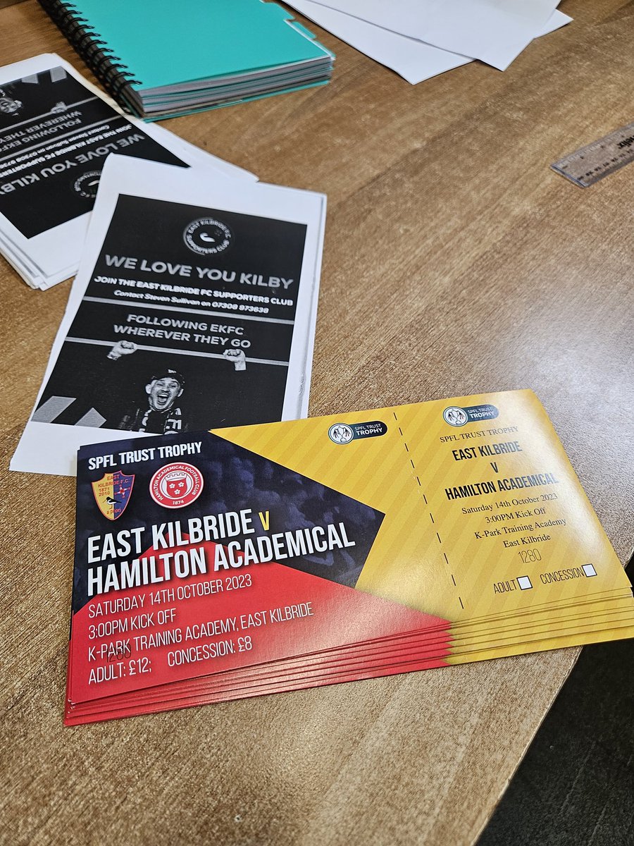 StevenSull2382's tweet photo. I'll be at Kpark tomorrow 9:30 until 2pm tomorrow for anyone looking to buy tickets for our @SPFLTrust Trophy game against Hamilton on Saturday
We're so close to selling out 👌
@officialEKFC
#EKFC #Kilby #EastkilbrideFC https://t.co/qlhWKiY5oA