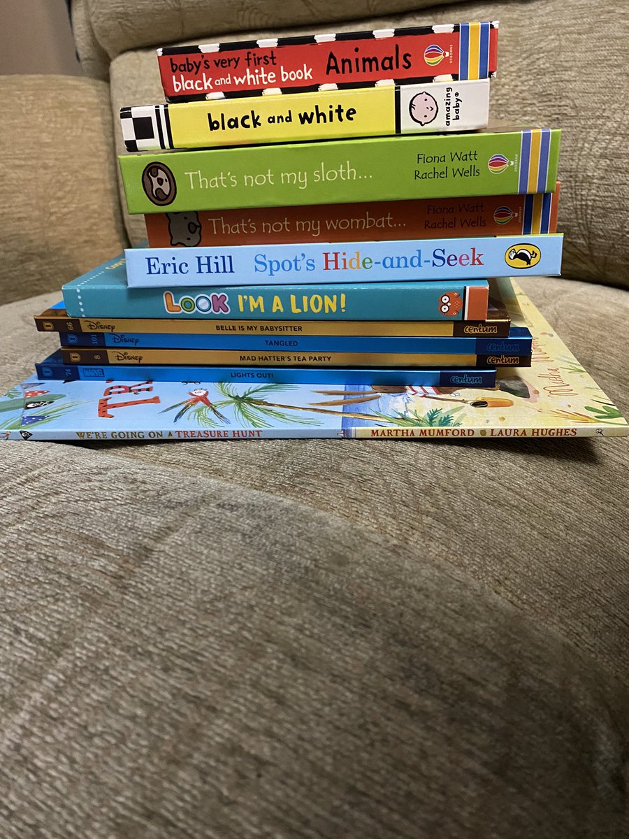 Sorting out my 2 month old baby’s books and seeing her own mini library forming. #books #babybooks #minilibrary