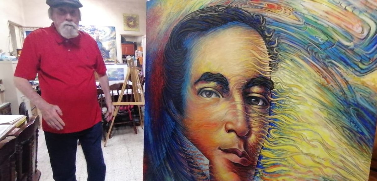 triana_alexis's tweet photo. #JornadaCulturaCubana Ha llegado a la Patria gran lienzo retrato de José María Heredia en 220 aniversario de su natalicio, donado a @BiblioNacCuba por Mario Gallardo, creador residente en #México. Mil gracias a @merelytours @PRELASA @CubaFCBC  y a familia Gallardo #CubaEsCultura https://t.co/JLUQQmmUJj