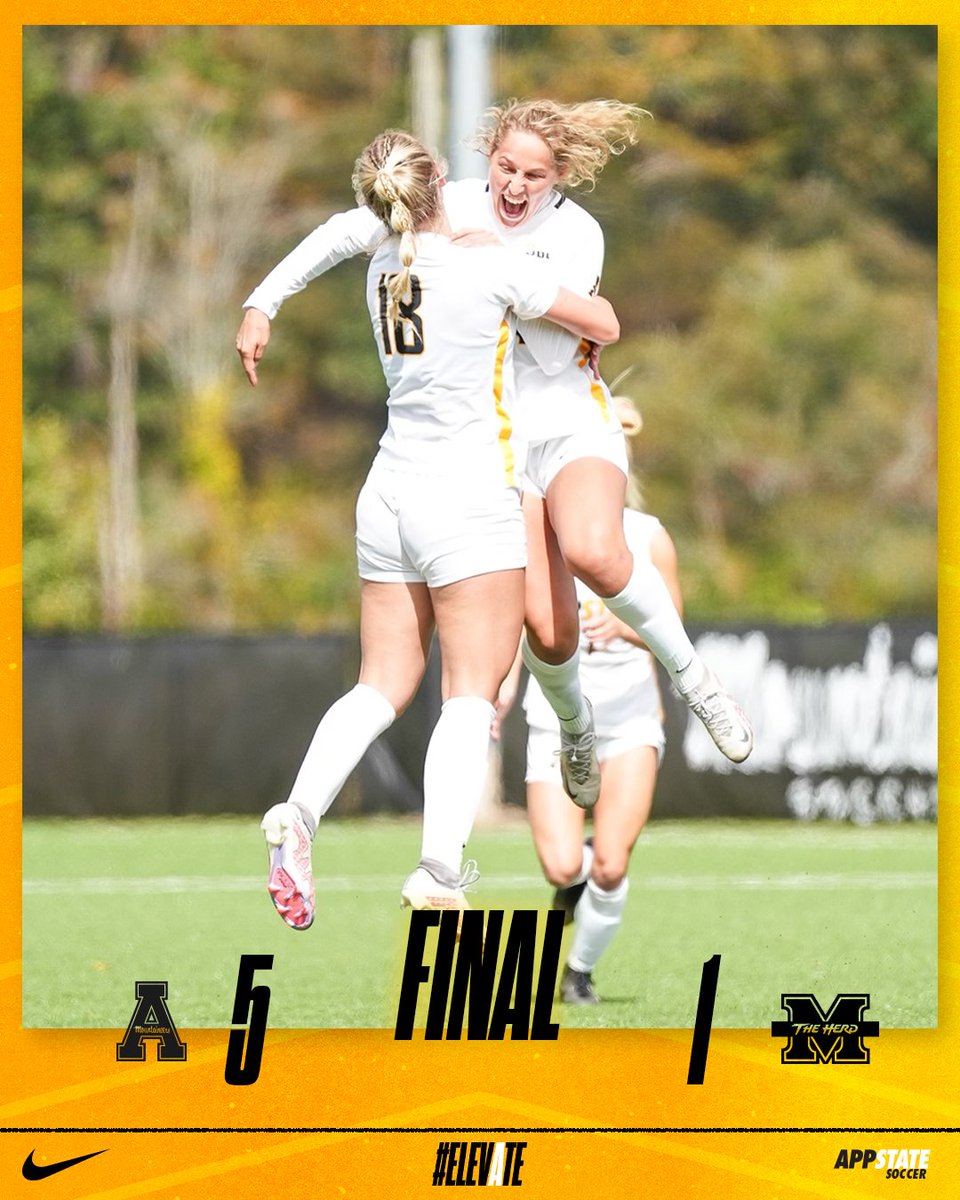 appstatewsoccer's tweet photo. The Mountaineers score 5 goals in the second half to win 5-1 against Marshall!

#elevAte https://t.co/yWcPhtUl4L