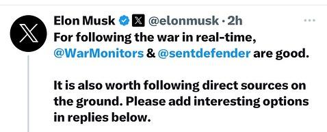 mfbach's tweet photo. @lexfridman @lexfridman stop supporting Elon, he's now recommending straight up anti-Semites for Israel news https://t.co/ebSri54Wco