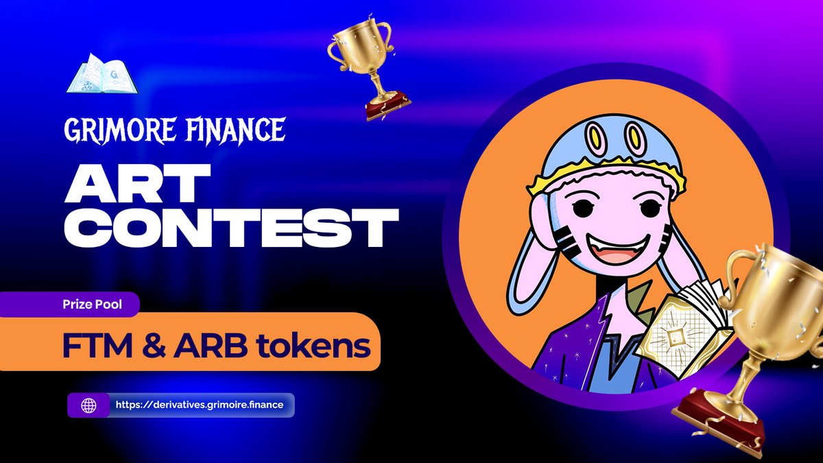 GrimoireFinance's tweet photo. ๐จโจ Join the Grimoire Finance Art Contest and let your creativity shine! We're thrilled to announce our Price Rewards:
๐ฅ First Place: $100
๐ Second Place: $60
๐ฅ Third Place: $40
Craft your DeFi-inspired artwork and stand a chance to win these magical prizes. https://t.co/5JxKQDurnP