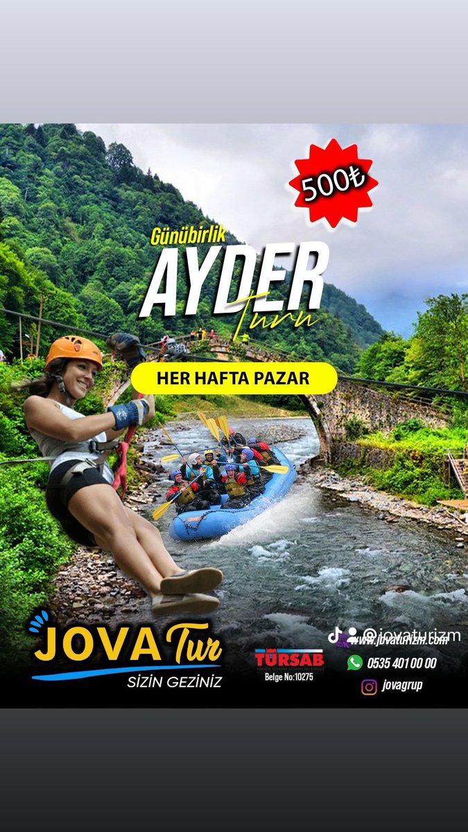 JovaGrup's tweet photo. 👉🏻Ayder Turu 📍
🔸Rize Bezleri Fabrikası
🔸Fırtına Deresi
🔸Salincak 
🔸Zipline
🔸Sevdaluk Köprüsü
🔸Zilkale
🔸Çamlıhemşin
🔸Forum Trabzon(Serbest Zaman)
🔸Hareket 08:00 Dönüş 22:00
👉🏻Fiyata Neler Dahil?
⁃Lüks Araçlar ile Ulaşım
⁃Araç içi ikram
⁃Acenta https://t.co/4LT7jA6Ywi