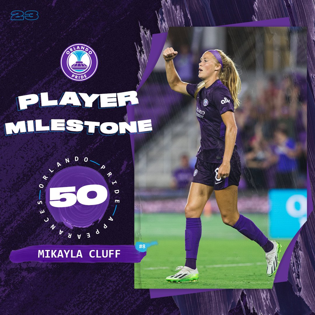 ORLPride's tweet photo. With her appearance in Friday night's match, Mikayla Cluff has now reached 50 appearances in purple 🟣

Congratulations, @kayla_colohan 💜 https://t.co/zKheTzcCYv