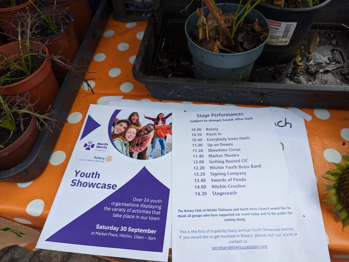 Lovely working with the young people at Ron's Plot Community Allotment stall, Hitchin Youth Showcase last Saturday. Thank you to Rotary Club and <a href="/NorthHertsDC/">North Herts Council</a> for organising.  Great to meet all the organisations there.