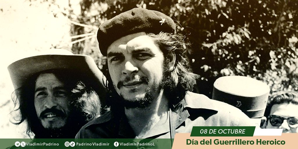 vladimirpadrino's tweet image. Conmemoramos el Día del Guerrillero, en honor al valiente Che Guevara. Su espíritu indomable y su lucha por la justicia siguen inspirándonos, su legado perdura y nos recuerda que la resistencia es eterna. ¡Viva el Che y los que luchan por la justicia!