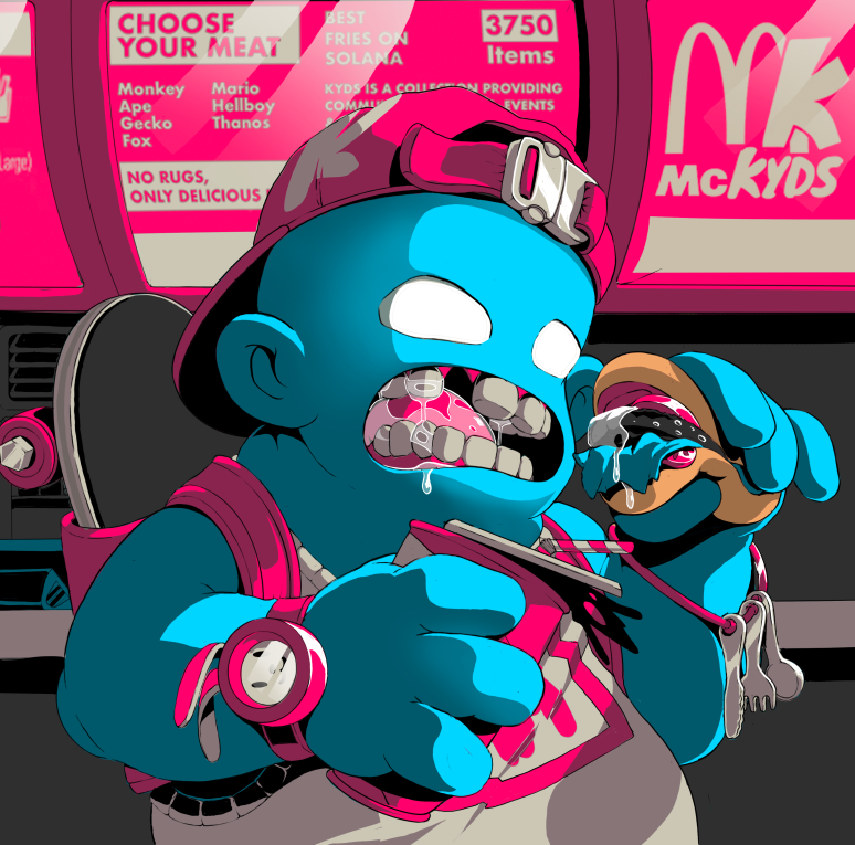 KYDSNFT's tweet photo. THE FAT KYD by @ataulilustra 🍔 https://t.co/gRfMtj4tj3