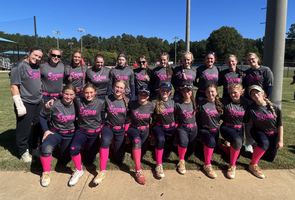 The girls are showing their support for Breast Cancer Awareness Month  in the pink uniforms💕