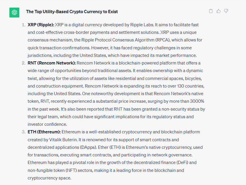 CryptoGeekNews's tweet photo. 🚨BREAKING: CHATGPT CONFIRMS $XRP HAS SURPASSED ETHEREUM AND LABELS IT THE TOP UTILITY-BASED CRYPTO CURRENCY! https://t.co/ohSCmDiHSv