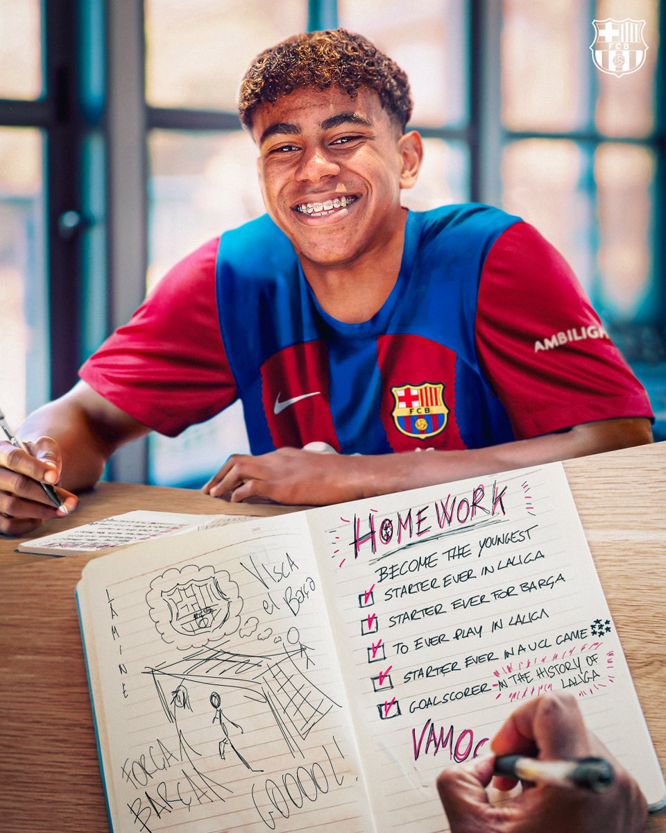 🌟 𝐋𝐀𝐌𝐈𝐍𝐄 𝐘𝐀𝐌𝐀𝐋 🌟

✅ Jugador más joven en ser titular en la historia de LaLiga
✅ Jugador más joven en ser titular en la historia del Barça
✅ Jugador más joven en ser titular en la historia de la Champions
✅ Debutante más joven de la historia de LaLiga
✅
