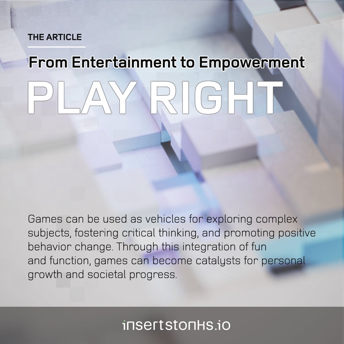 Insert Stonks (@insertstonks) on Twitter photo From Entertainment to Empowerment: The PLAY RIGHT Revolution
linkedin.com/pulse/from-ent…
The newest article from our CTO x.com/mstachowiak
#playright #play #games #paradign #shift #entertainment #empowerement From Entertainment to Empowerment: The PLAY RIGHT Revolution
linkedin.com/pulse/from-ent…
The newest article from our CTO x.com/mstachowiak
#playright #play #games #paradign #shift #entertainment #empowerement