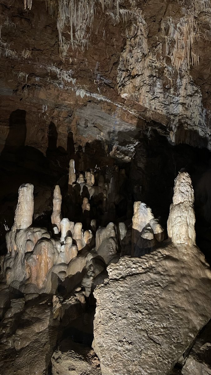 We have another picture from inside the cave, featuring these magnificent stalagmites. 📸🌟 

#CaveExploration #Stalagmites #NaturalWonders'