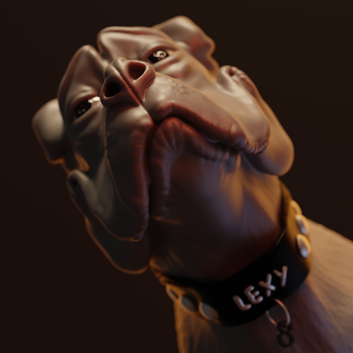 Lexy_AST's tweet photo. Day 8 of 100 Days of 3D art on @objktcom ✊ 
"#NoBadDogs"

▫️ 1 Edition Only⬇️
https://t.co/ejXqxYv7NA
▫️The collector of this artwork will receive a video of the sculpture which includes a turntable and close-ups. In addition, I will provide the close-ups as separate files with the following dimensions: 4960x4960px.

#3DArtByLexy #Lexy100 #TezosArts