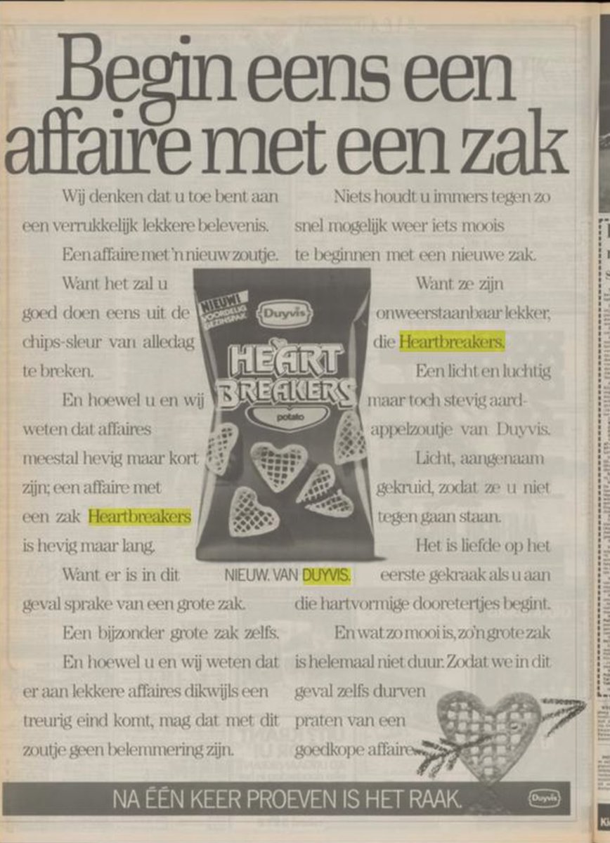 In mijn onderzoek naar de geschiedenis van het Nederlandse zoutje trof ik deze pracht uit 1985.
