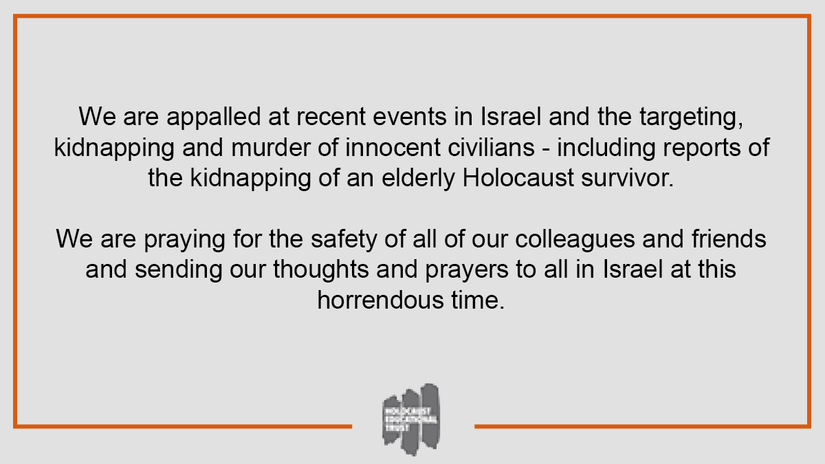 HolocaustUK's tweet photo. Our statement on the recent violence in Israel. https://t.co/jhqIukub60