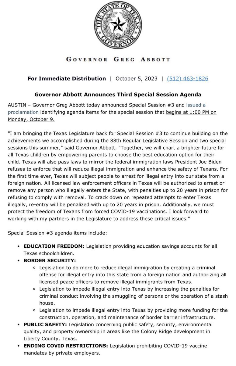 ambigbee's tweet image. The Governor has set the agenda for the special session, and he just couldn’t find it in his heart to write a sentence that would allow the 5.8 million students in Texas to get even a marginal increase in the basic allotment to help offset inflation. They are on their own… again