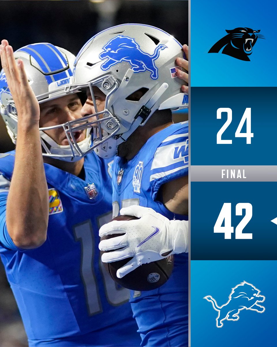 FINAL: <a href="/Lions/">Detroit Lions</a> move to 4-1 with the home W. #CARvsDET