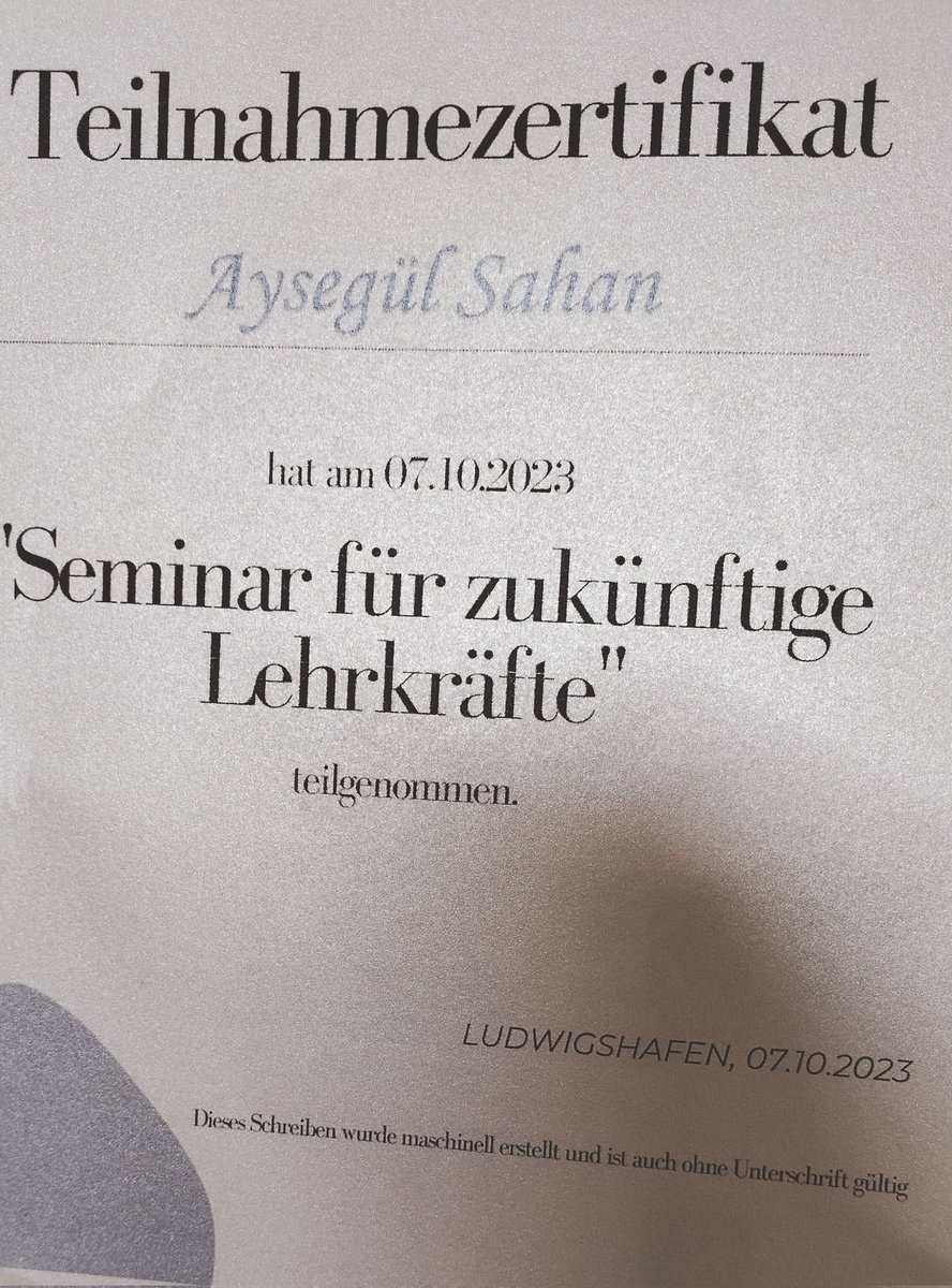 Ich habe ein tolles Seminar besucht, es war sehr produktiv.