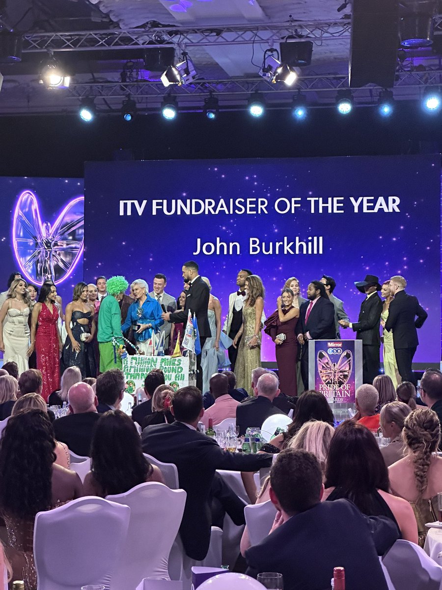 “I’m moved to tears…” 🥺 

John Burkhill is our ITV fundraiser winner! 💜💫

Known for his iconic green wig and his pram, he’s spent his years raising money and awareness of people impacted with cancer, after his wife and daughter both lost their lives to the disease.