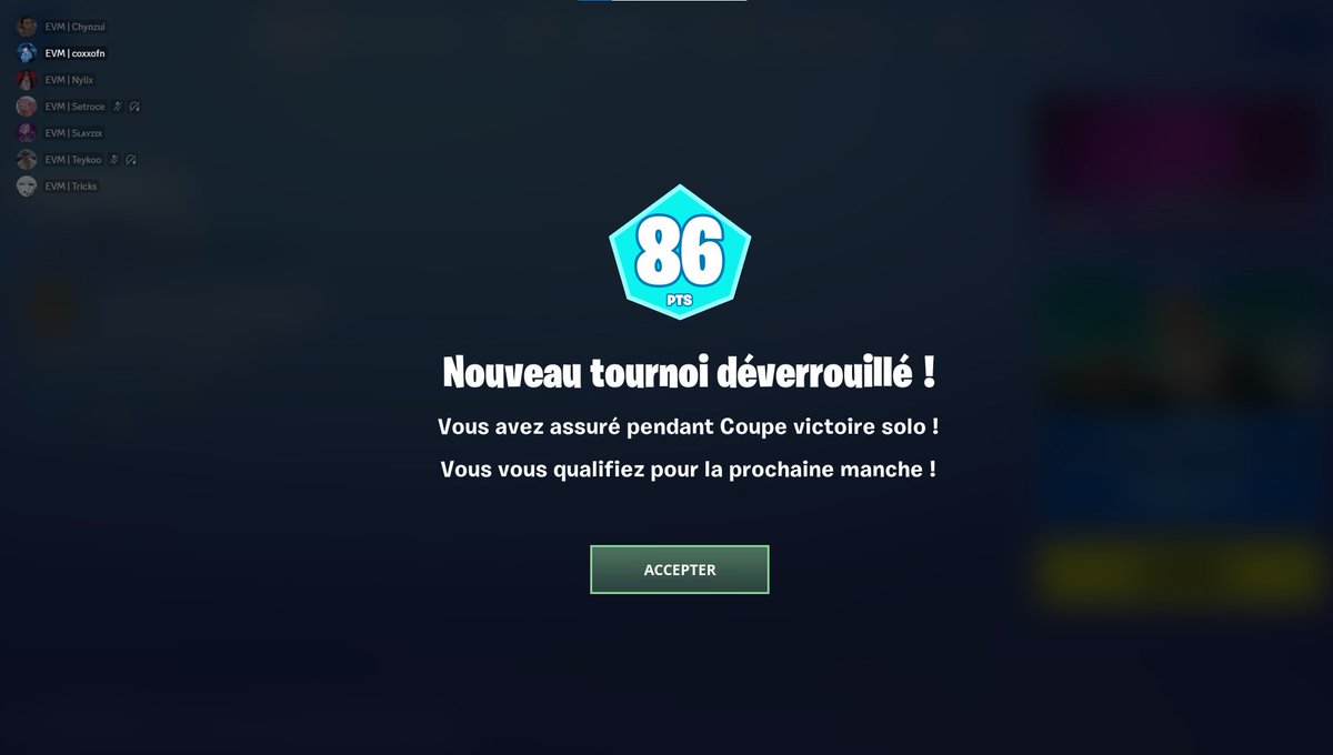 EVM_Structure's tweet photo. Voici les perf de notre joueur esport @coxxoftn gg ร lui ๐ซก๐
#EVM #CUP #Fortnite #cupftn #solo #Cash #CUP #Soon #prime โณ๏ธ https://t.co/hY23xhAQm3