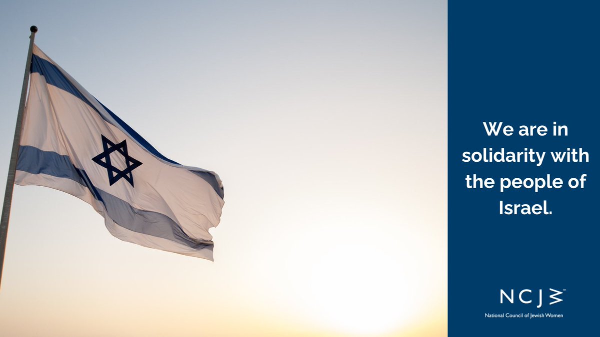 NCJW's tweet photo. We are in solidarity with the people of Israel. 🇮🇱 https://t.co/5GGukg8HWw