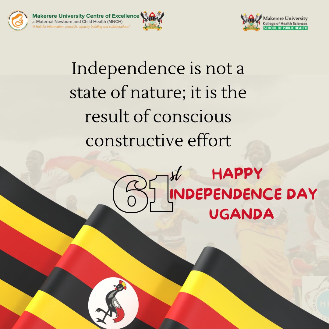 #IndependenceDayUG Empowering mothers and nurturing children towards a healthy future is not just a choice; it's our duty. Independence in maternal and child health is the key to building resilient and thriving communities for generations to come. Happy #61st Uganda!