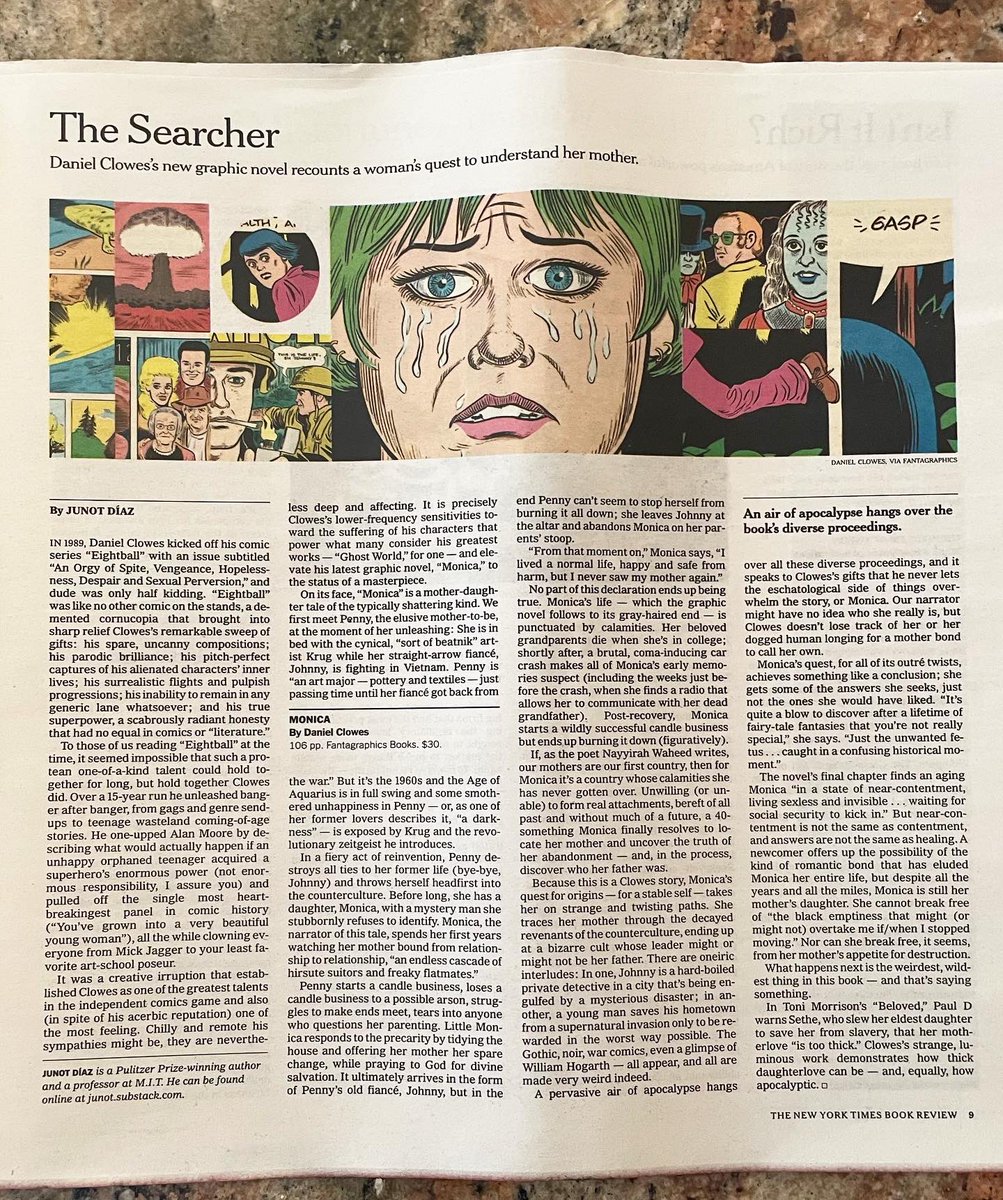 Daniel Clowes (@danielclowes) on Twitter photo Monica by Daniel Clowes is on the cover of The New York Times Book Review! Great essay by Junot DĂaz is on page 9. <a href="/nytimes/">The New York Times</a> <a href="/junotdiaz/">Junot Diaz</a> <a href="/danielclowes/">Daniel Clowes</a> <a href="/fantagraphics/">Fantagraphics</a> <a href="/nytimesbooks/">New York Times Books</a> Monica by Daniel Clowes is on the cover of The New York Times Book Review! Great essay by Junot DĂaz is on page 9. <a href="/nytimes/">The New York Times</a> <a href="/junotdiaz/">Junot Diaz</a> <a href="/danielclowes/">Daniel Clowes</a> <a href="/fantagraphics/">Fantagraphics</a> <a href="/nytimesbooks/">New York Times Books</a>