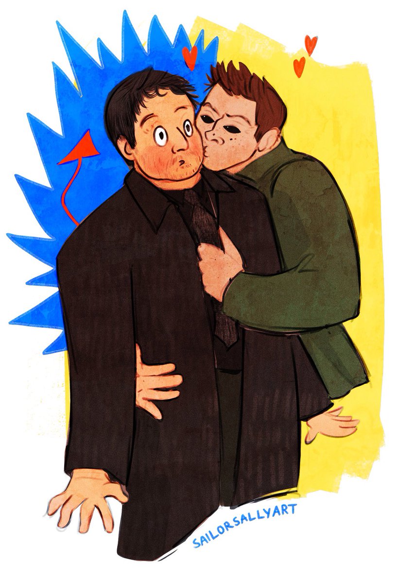 sailorsallyart's tweet photo. #Suptober23, Day 8 - Satanic Panic
.
I was gonna skip today but then a wild idea appeared.
Enjoy, #Drowley shippers 😌
#Supernatural #spn #spnart #crowley #deanwinchester #spnfanart #suptober https://t.co/fvZRzSzpcN