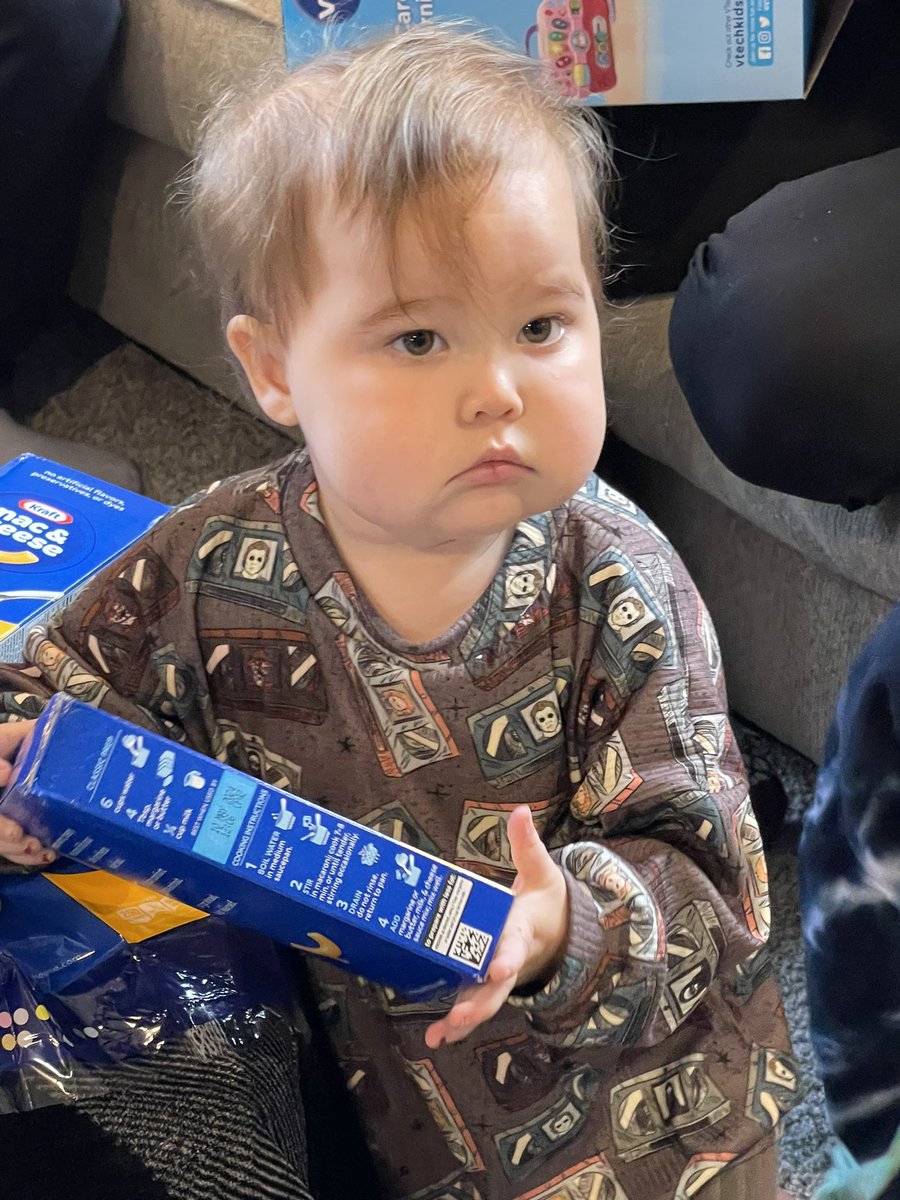 HideSteel's tweet photo. Thank you #AmazonGoesGold for the wonderful gifts to our Reyna. She loves everything—especially the Mac’n Cheese 😁 Your kindness is appreciated! #TeamReyna #ChildhoodCancer https://t.co/zFHe3iPtkD
