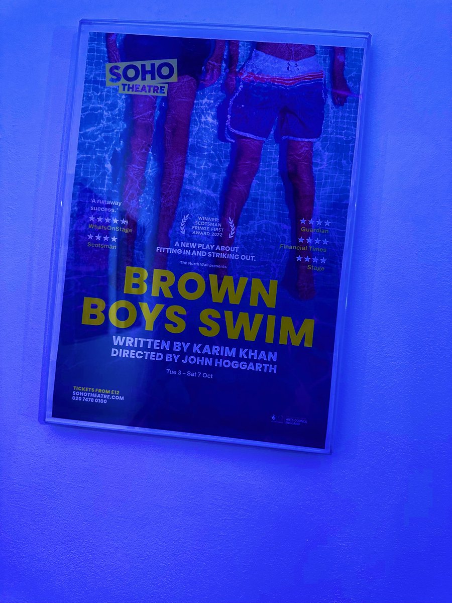 Wasimkk's tweet photo. Brown Boys Swim, @sohotheatre  A play show which never to be missed it’s a great show about a coming of age Muslim teens that doesn’t knows how to swim but it’s a great performances for entire cast from Ibraheem Hussain and Kashif Ghole great screening writing from @wordsofkarim https://t.co/IY7nc5Yomw