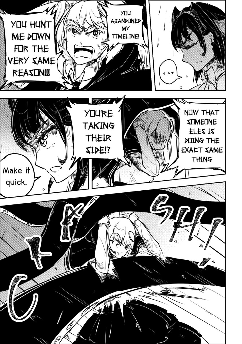 Lavendulan's tweet photo. [Fan manga] Black Amelia: Timeline Annihilator PART II - FINAL CHAPTER (Pages 30-31)
(Read right to left)

#BlackAmelia #HololiveEN #holoMyth #AlterAme #hololiveALT #holoENlore #EvilAme #manga #ameliart #kronillust https://t.co/Yyp0UMGiWv