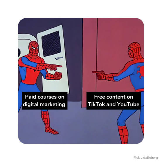 freecourseonly's tweet photo. Never pay for a digital marketing course. Everything is learnable free online.

Either do an internship, apprenticeship or freelance. All of these pay good after some time.

Be good at searching online and stay away from scams where people ask for money. Don't go for shortcuts. https://t.co/a2w58ZFe51