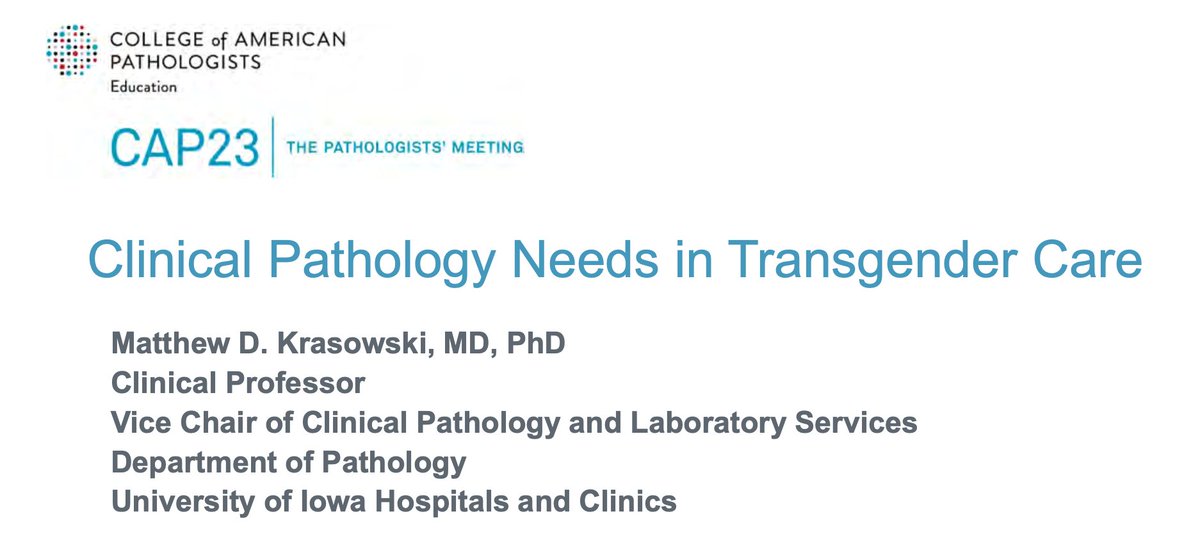 anueru432's tweet photo. Just concluded! Clinical Pathology and Transgender Health! Thank you @Pathologists for highlighting how we continue to improve diversity and equity in pathology! #cap23 #clinpath https://t.co/BfuKZQdGVB