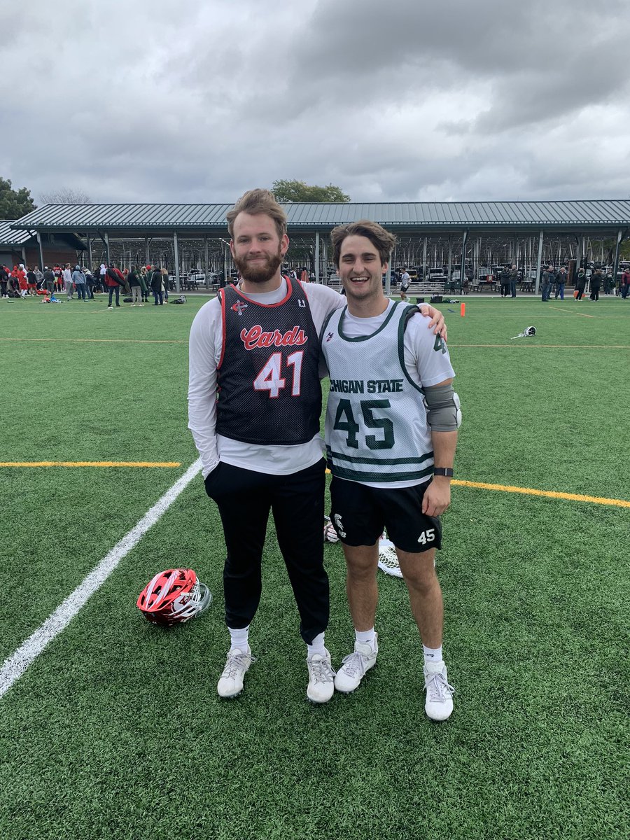 Great scrimmage for <a href="/ConcordiaMlax/">Concordia Lacrosse</a> and <a href="/MSU_Lacrosse/">MSU Men's Lacrosse</a>, but even better to see these two <a href="/cantonchiefslax/">Canton Chiefs Lacrosse</a> alums on the field together again.  <a href="/SamBowling41/">Sam Bowling</a> <a href="/Mclaughlin_Nate/">Nathan McLaughlin</a>