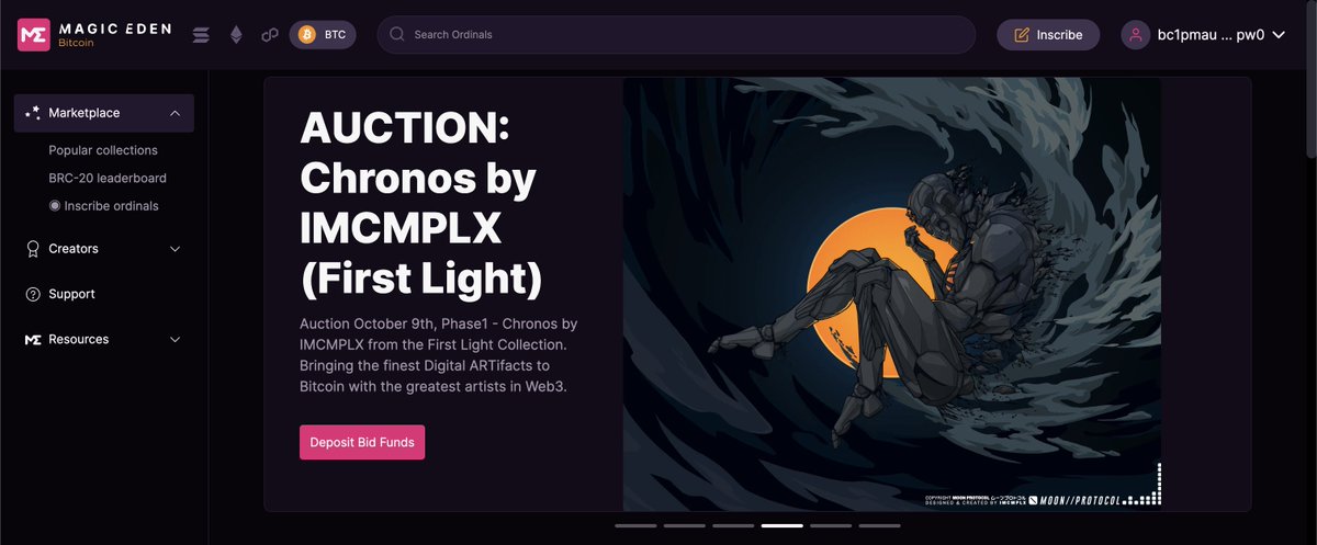 satributes's tweet photo. Less than 24 hours until @trueIMCMPLX first Digital ARTifact auction begins on Magic Eden! 

Prepare yourself for this legend of web3 to leave his immutable mark on Bitcoin with Chronos, the first of 3 Ordinals inscribed on Block 9 sats in the First Light collection. 

https://t.co/NvXxRjtbJr