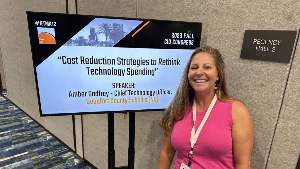 Devem's tweet photo. So proud of our CTO @abass227 during her packed house presentation at #rtmk12 today! @BeaufortCoSchNC #BCSProud https://t.co/Re5NUqlNVw