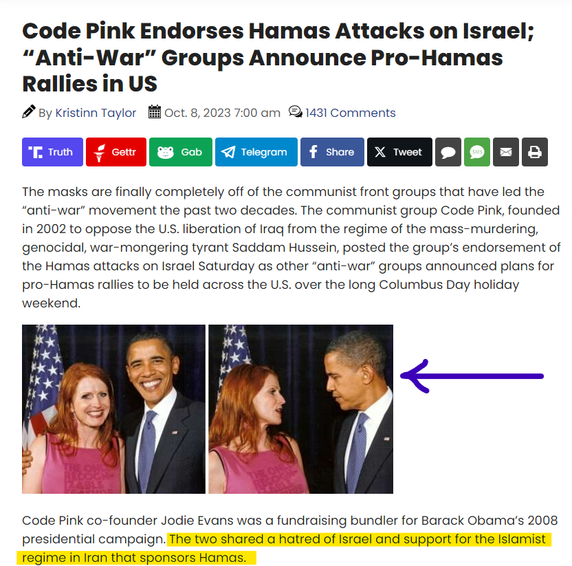 AwakenedOutlaw's tweet image. So, #CodePink, a group that self-identifies as "Women for Peace" 😂not only advocates for the publically subsidized mass slaughter of innocent babies, they apparently want everyone to know they're pro-terrorist too.
What the hell is that about?
But we're the extremists.
Okay,…