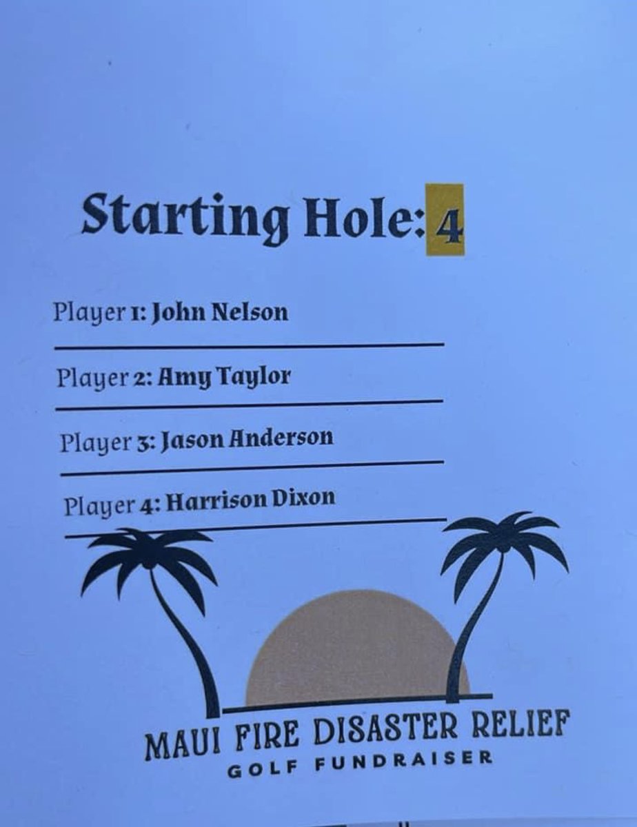 Harrison Dixon (@hikeabike902) on Twitter photo What an awesome way to spend a Sunday, with some of my favorite #chiliheads golfing for a great cause! #leterrip <a href="/Chilis/">Chili's Grill & Bar</a> <a href="/sperryamy25/">Amy Taylor</a> <a href="/johnoznelson11/">John Nelson</a> only person missing was <a href="/anarchy_bus/">mike greer</a>!! Missed you big buddy! #chilislove these peeps!! #mauirelief What an awesome way to spend a Sunday, with some of my favorite #chiliheads golfing for a great cause! #leterrip <a href="/Chilis/">Chili's Grill & Bar</a> <a href="/sperryamy25/">Amy Taylor</a> <a href="/johnoznelson11/">John Nelson</a> only person missing was <a href="/anarchy_bus/">mike greer</a>!! Missed you big buddy! #chilislove these peeps!! #mauirelief
