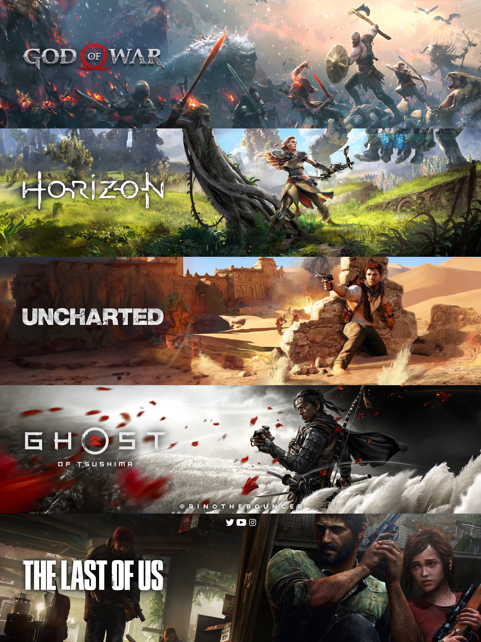 Rino on X: What #PlayStation game would you prefer to have a sequel for?🚀  ✓God of War X ✓Days Gone 2 ✓Ghost of Tsushima 2 ✓Horizon III ✓The Last of  Us –