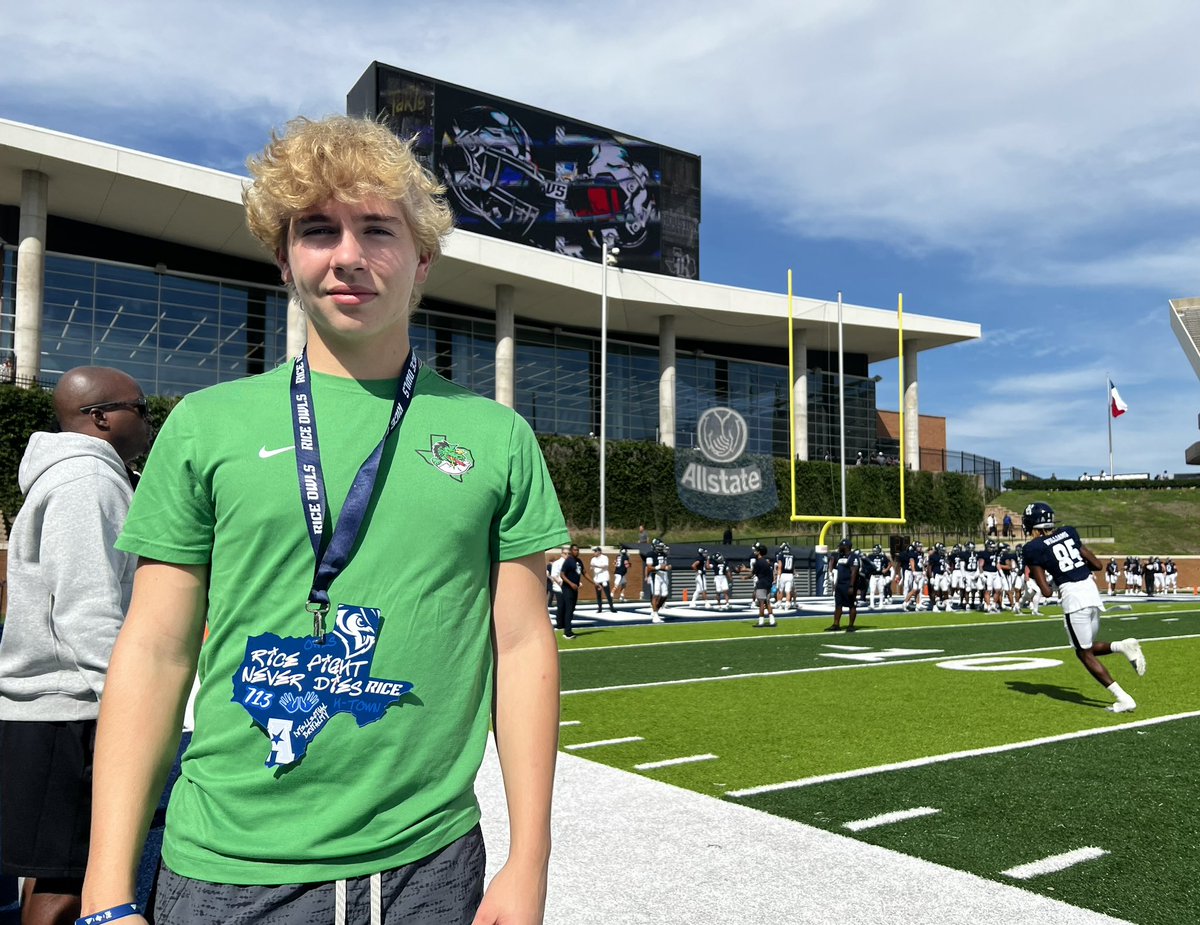 Clark Lemmermann (@clarklemmermann) on Twitter photo I had a great game visit to <a href="/RiceFootball/">Rice Football</a> yesterday. Thank you Coach <a href="/PeteAlamar/">pete alamar</a> for the invite and for meeting with me and @MBloom11 for talking to us. #IntellectualBrutality
<a href="/Chris_Sailer/">Chris Sailer Kicking</a> <a href="/coachrdodge/">Riley Dodge</a>
<a href="/CoachShrags/">Adley Eshraghipour</a>
<a href="/OberkromKicking/">Jaden Oberkrom</a>
<a href="/SLC_Recruiting/">Southlake Carroll FB Recruiting</a> I had a great game visit to <a href="/RiceFootball/">Rice Football</a> yesterday. Thank you Coach <a href="/PeteAlamar/">pete alamar</a> for the invite and for meeting with me and @MBloom11 for talking to us. #IntellectualBrutality
<a href="/Chris_Sailer/">Chris Sailer Kicking</a> <a href="/coachrdodge/">Riley Dodge</a>
<a href="/CoachShrags/">Adley Eshraghipour</a>
<a href="/OberkromKicking/">Jaden Oberkrom</a>
<a href="/SLC_Recruiting/">Southlake Carroll FB Recruiting</a>