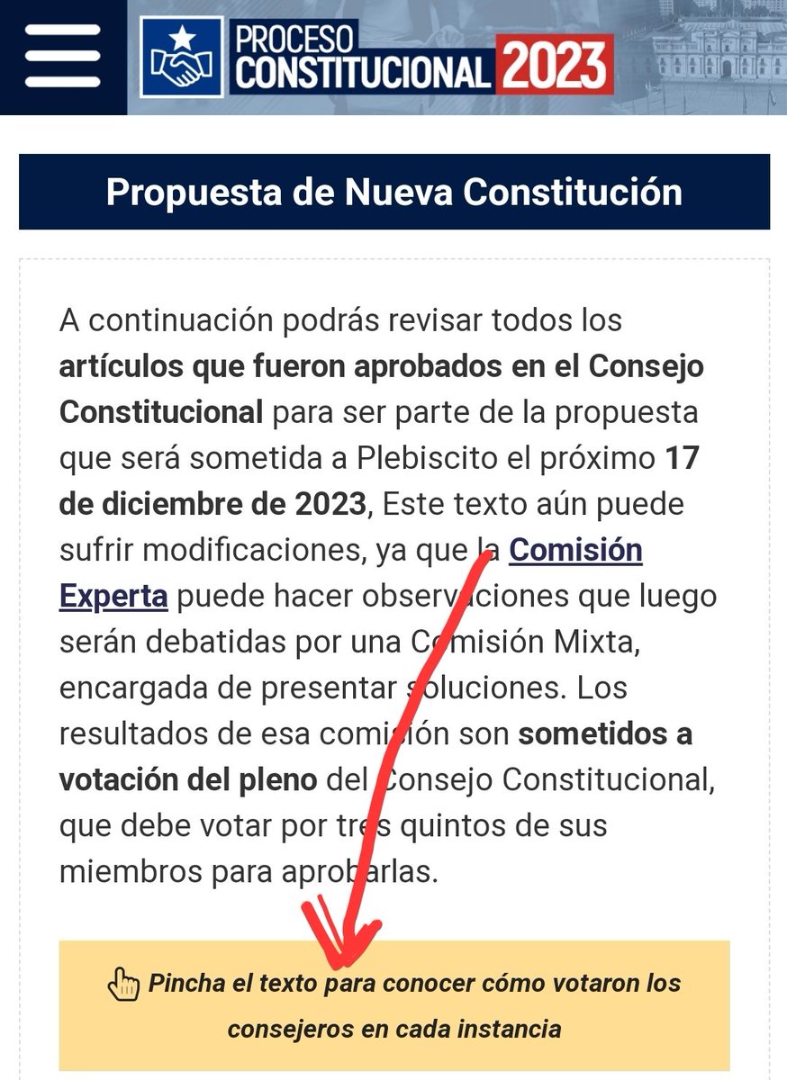 No he avanzado mucho en mi lectura del borrador, pero al pinchar sobre cada inciso, solo veo actitudes carentes de logica por quienes se abstienen o votan en contra. 

🤔 devela que da lo mismo el contenido 

👇Ud revice y ✍️
emol.com/especiales/202…